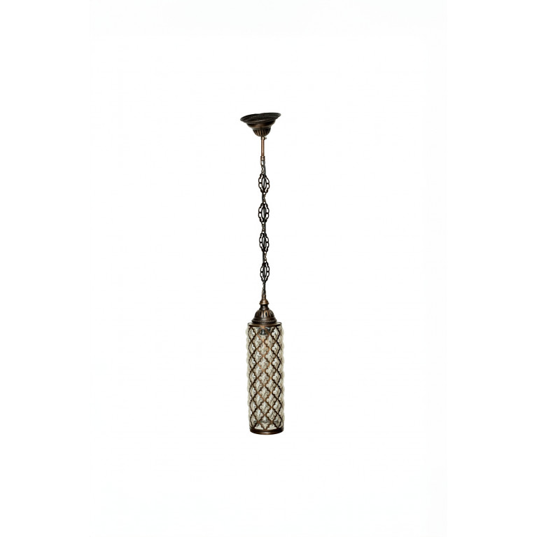 Hanging lamp 70 cm, manblown glass, iron